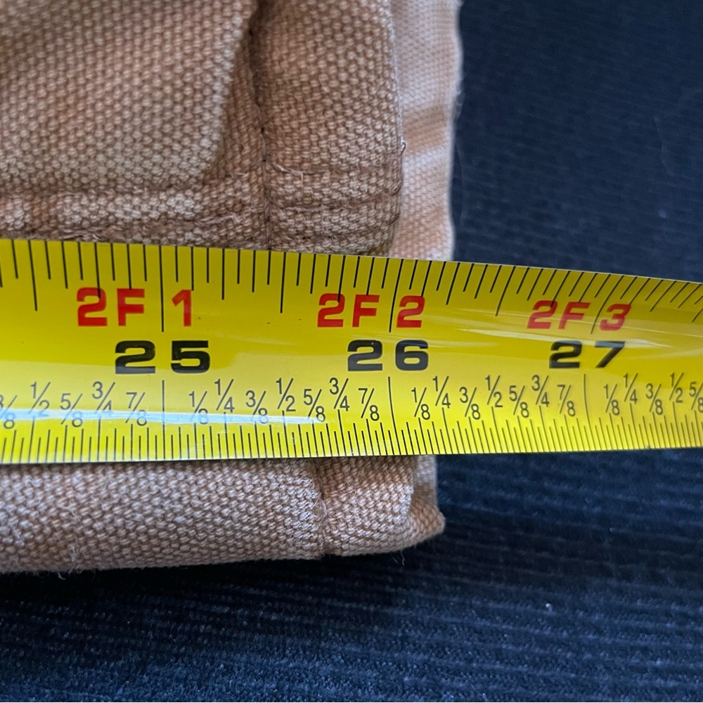 Vintage 80s Carhartt Tan Slightly Distressed Coverals W/Corduroy Collar 46 Short - Picture 14 of 16